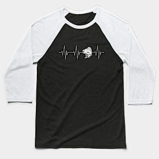 Fishing Heartbeat Baseball T-Shirt